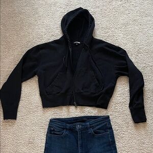 Black Cropped Hoodie
